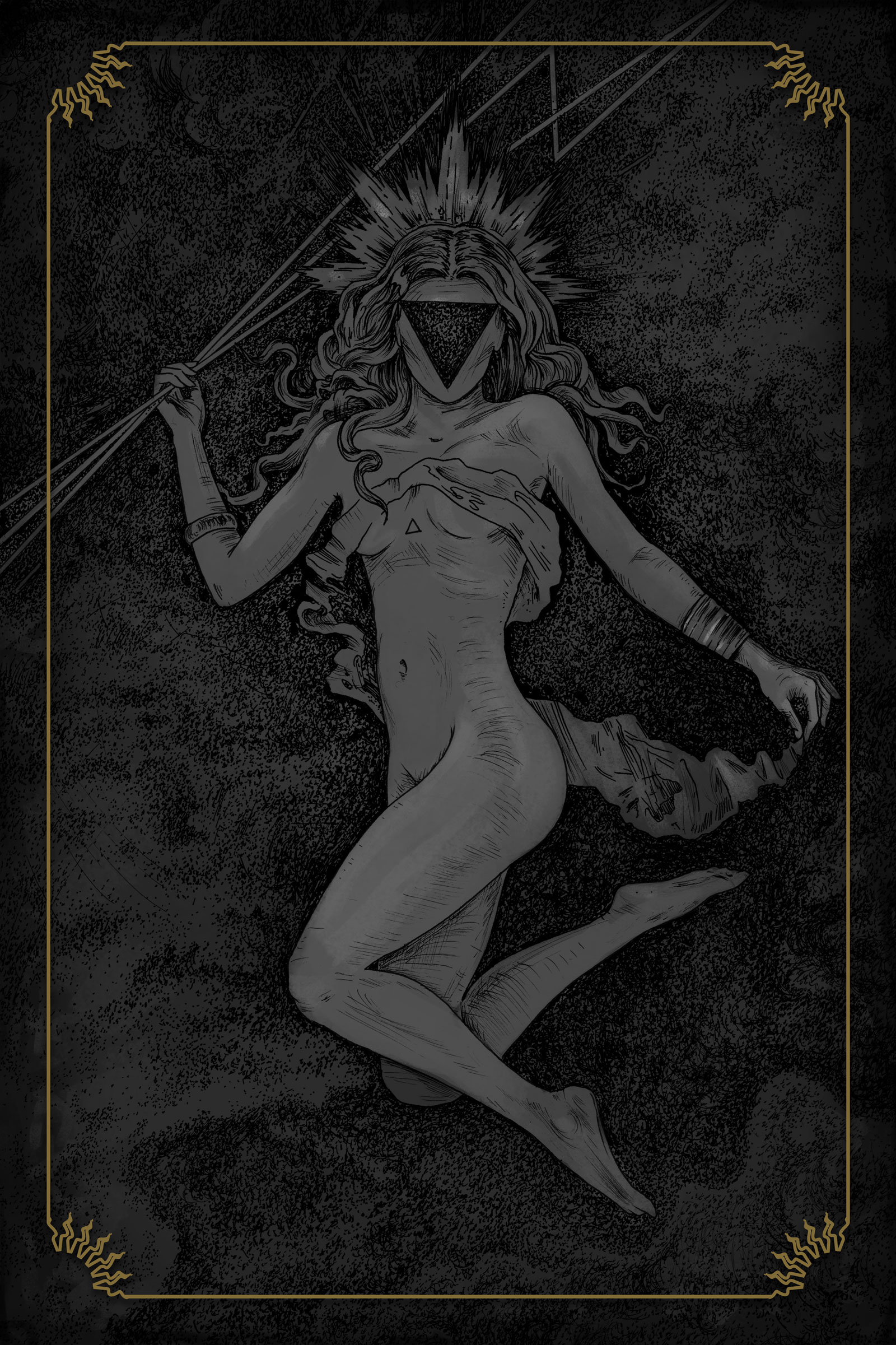 rysunek wrocław słońce bogini plakat metal rock ilustracja 2